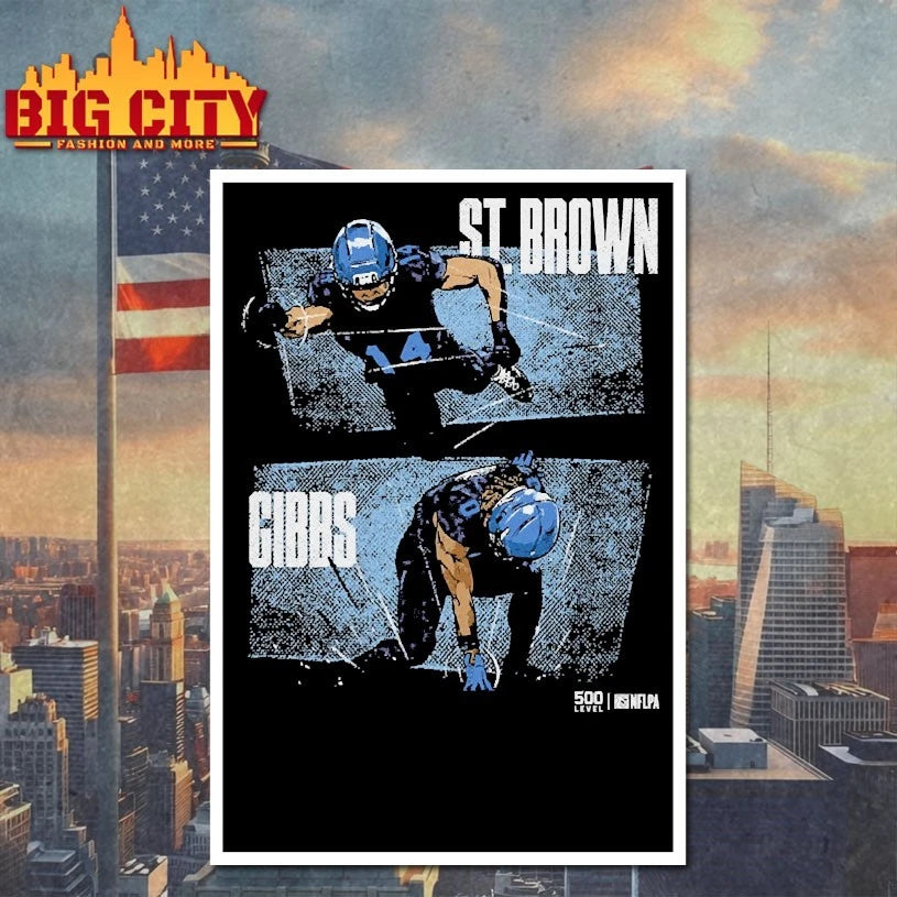Jahmyr Gibbs and Amon-Ra St. Brown Detroit Dynamic Duo Shirts