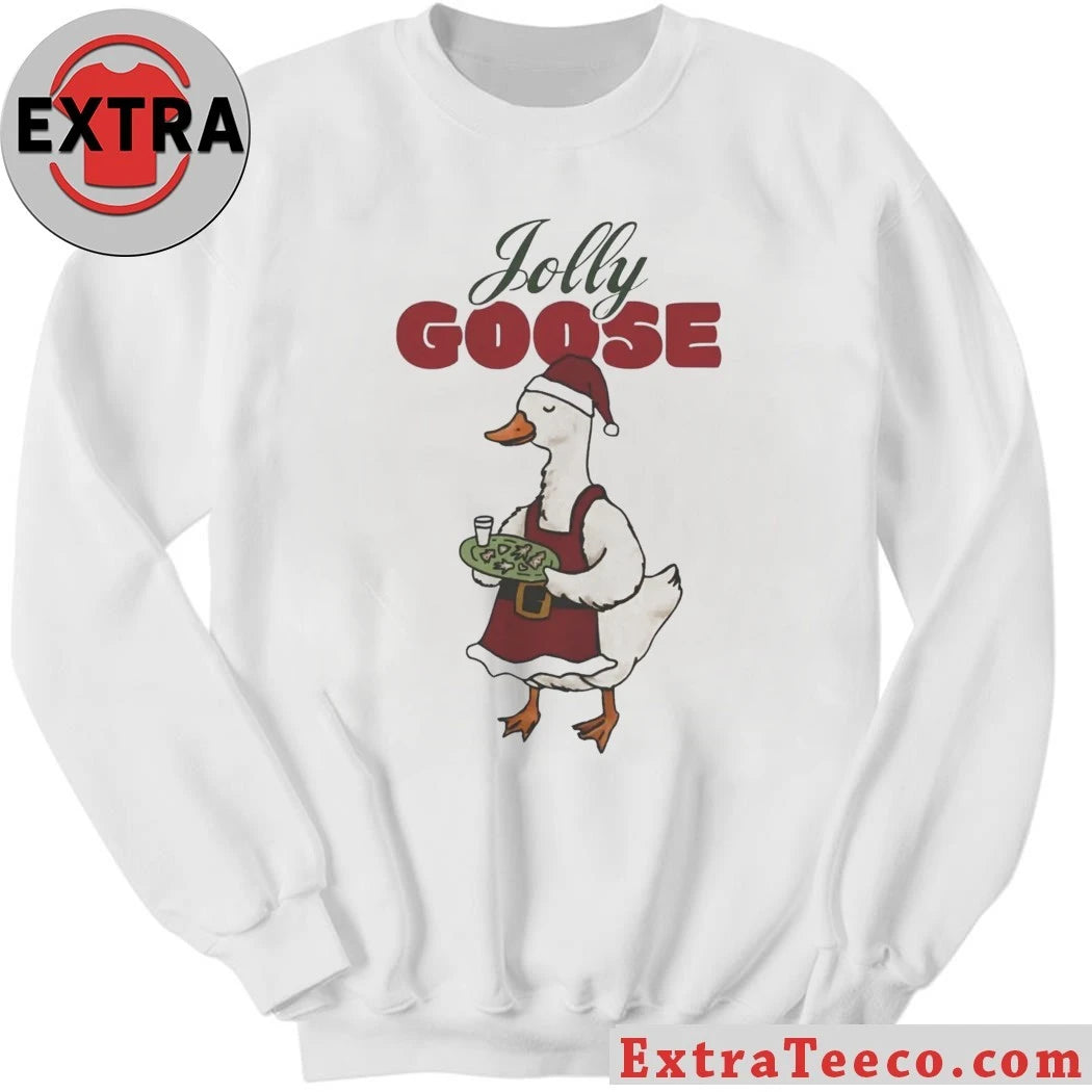 Jolly Goose The Goose is wearing a Santa hat and a red apron Shirt