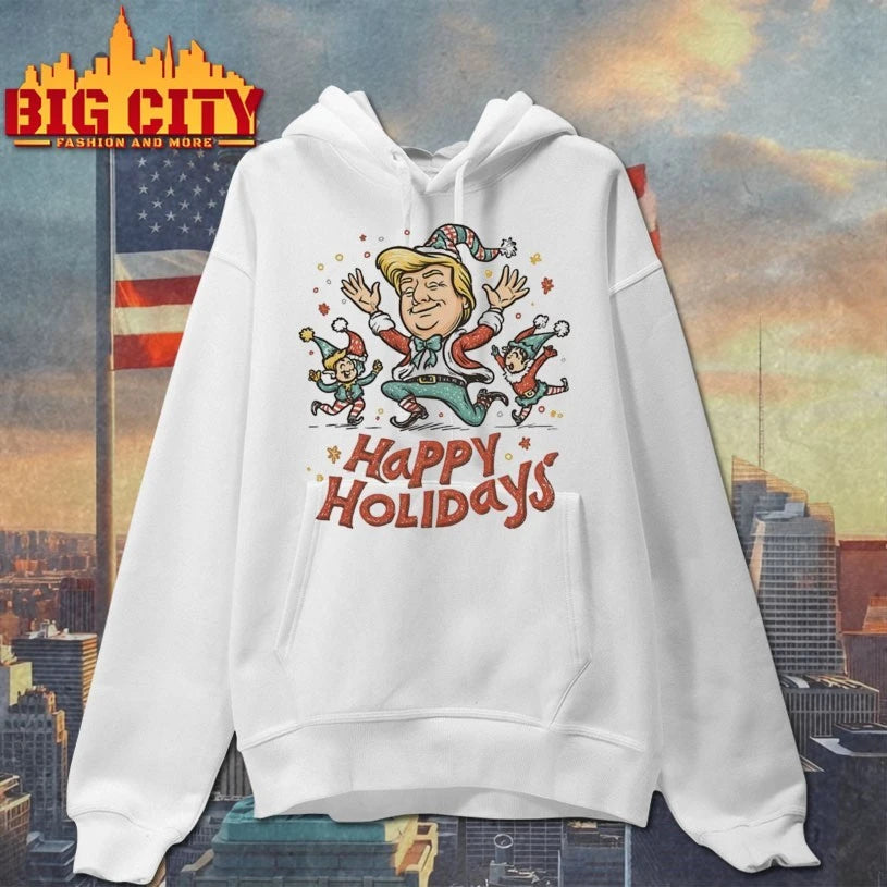 Jolly Santa Wishing Merry Christmas Festive Holiday Cheer Artwork Trump Shirt