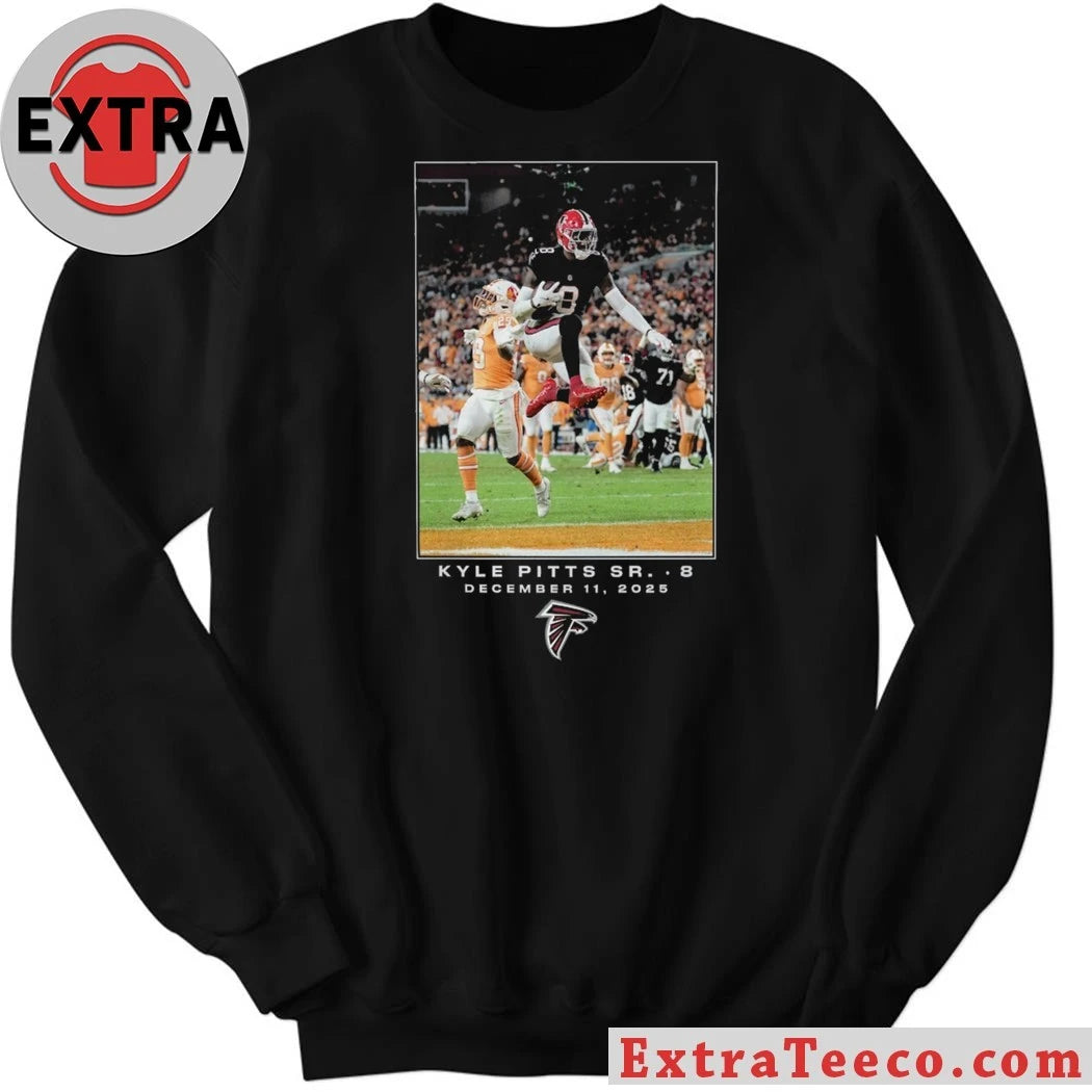 Kyle Pitts Sr., tight end for the Atlanta Falcons, celebrates one of Pitts’ three touchdown catches in the Week 15 game on December 11, 2025, a 29-28 victory Shirt