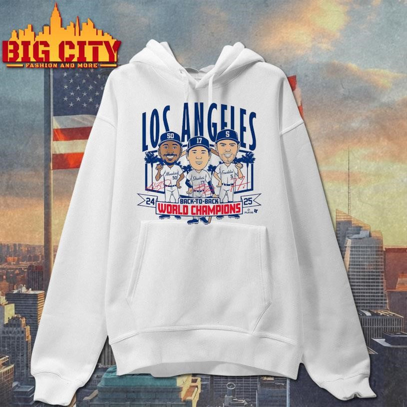 Los Angeles Baseball Back-to-Back World Champs Caricatures 2025 Shirt