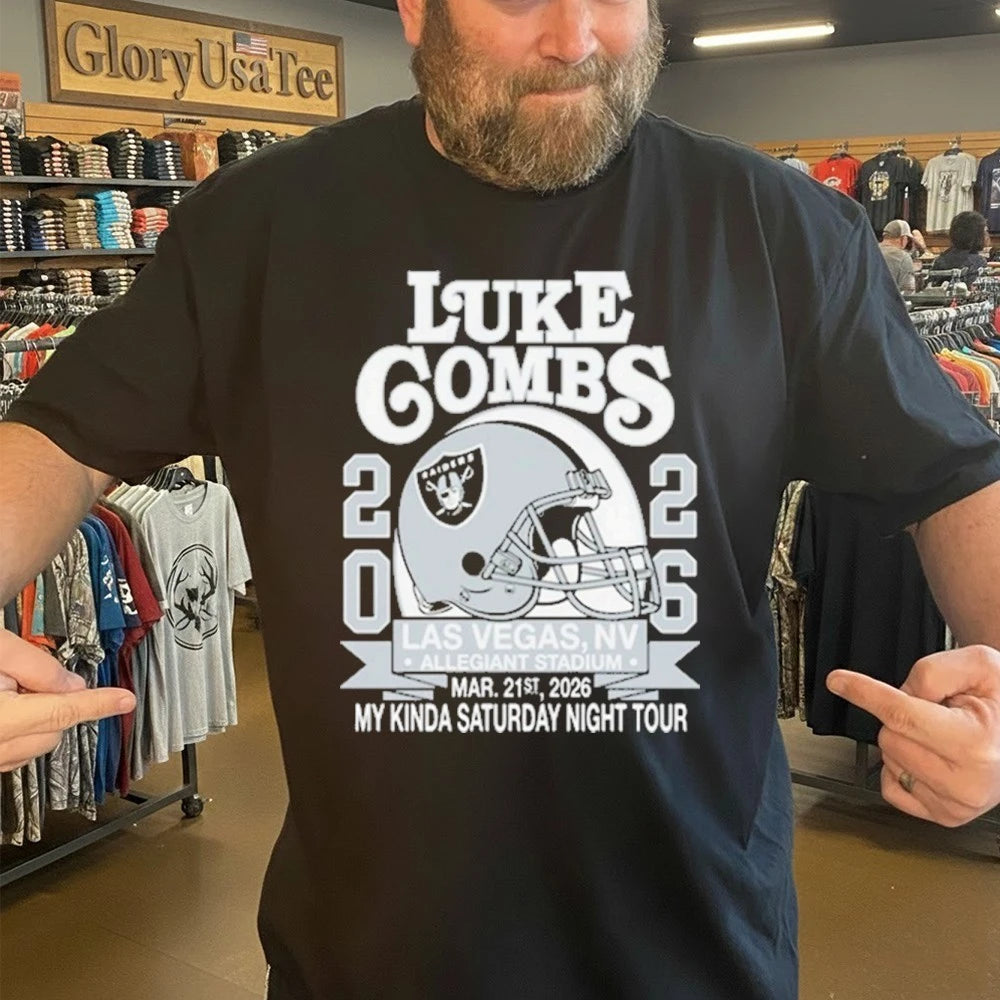 Luke Combs Store Exclusive Raiders My Kinda Saturday Night Tour 2026 Shirt