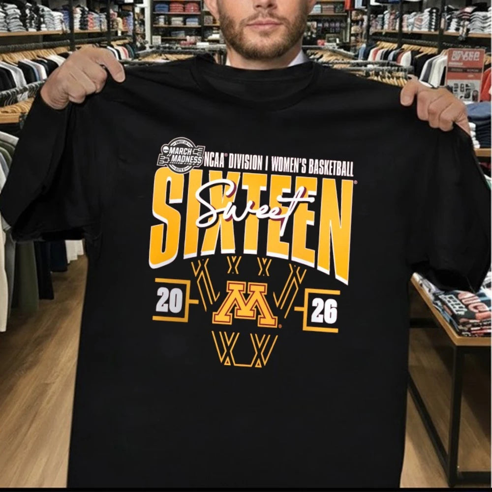 Maroon Minnesota Golden Gophers 2026 NCAA Women’s Basketball Tournament March Madness Sweet 16 Court Shot T-Shirt