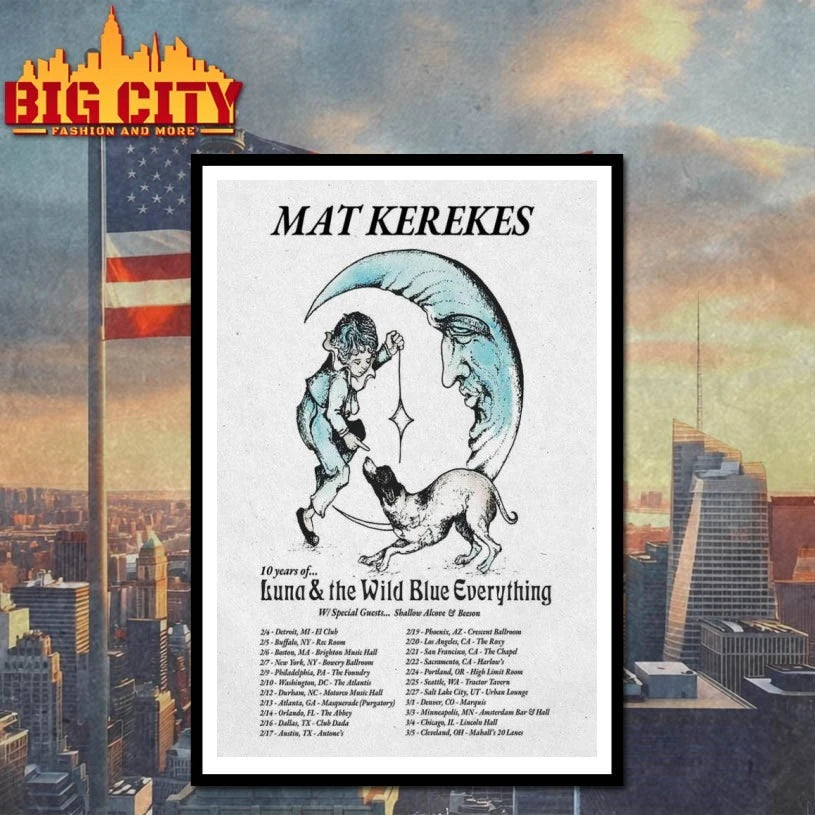 Mat Kerekes 10 Years Of Luna The Wild Blue Everything Tour 2026 Poster shirts