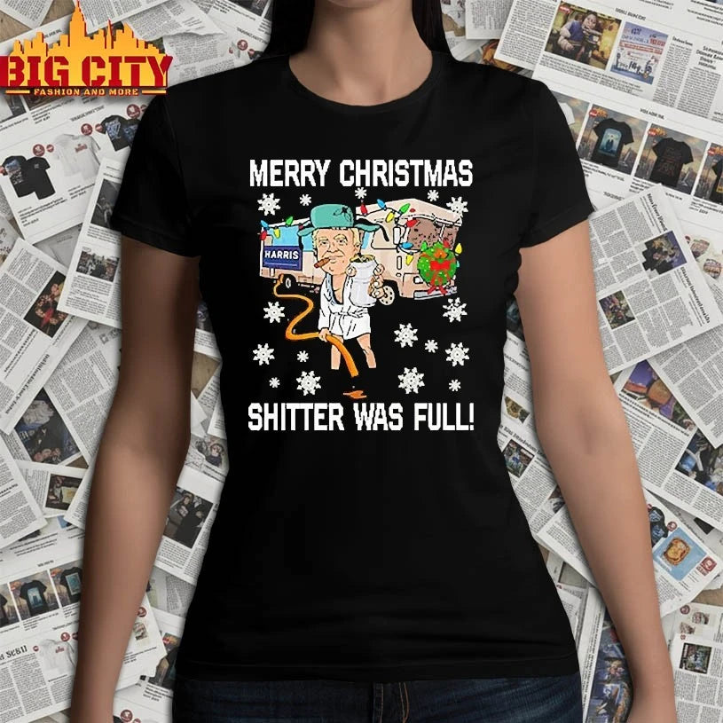 Merry Christmas Shitter Was Full 2025 shirt