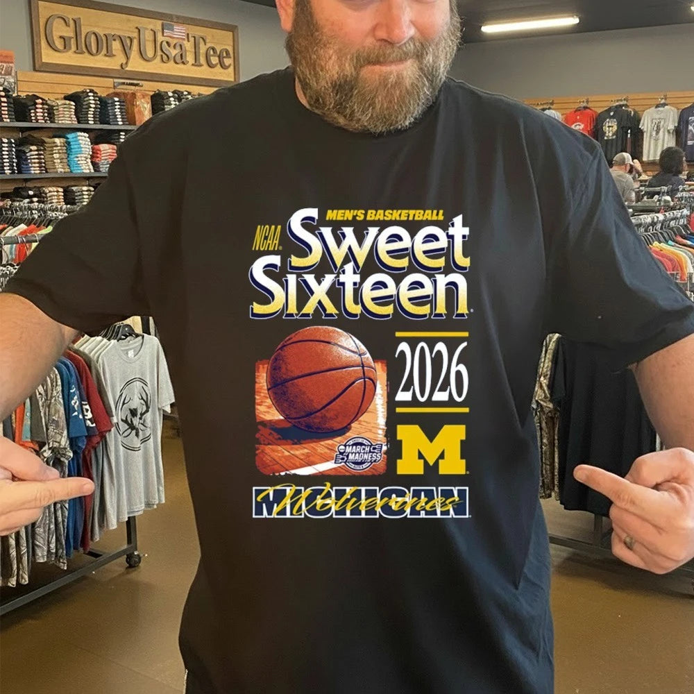Michigan Wolverines 2026 NCAA March Madness Sweet 16 Bound Men’s Basketball Shirt