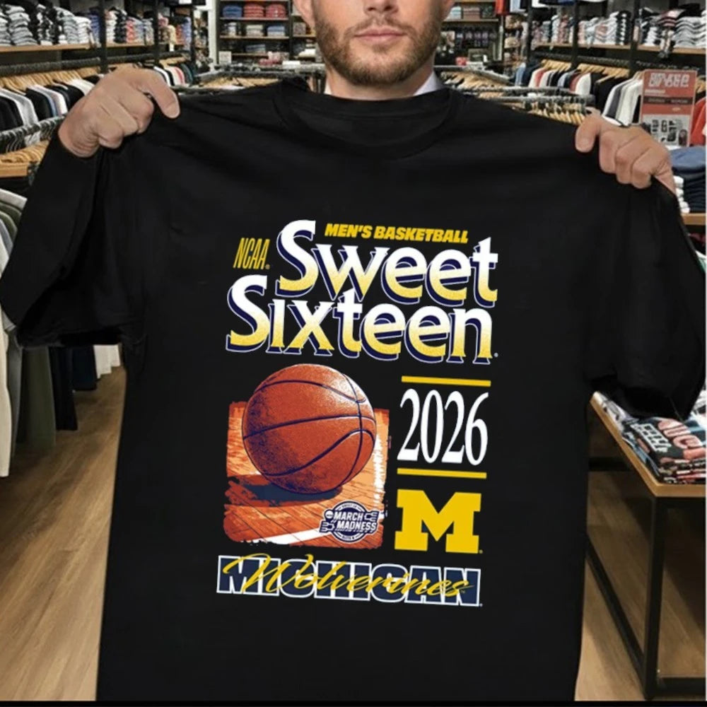 Michigan Wolverines 2026 NCAA March Madness Sweet 16 Bound Men’s Basketball Shirt