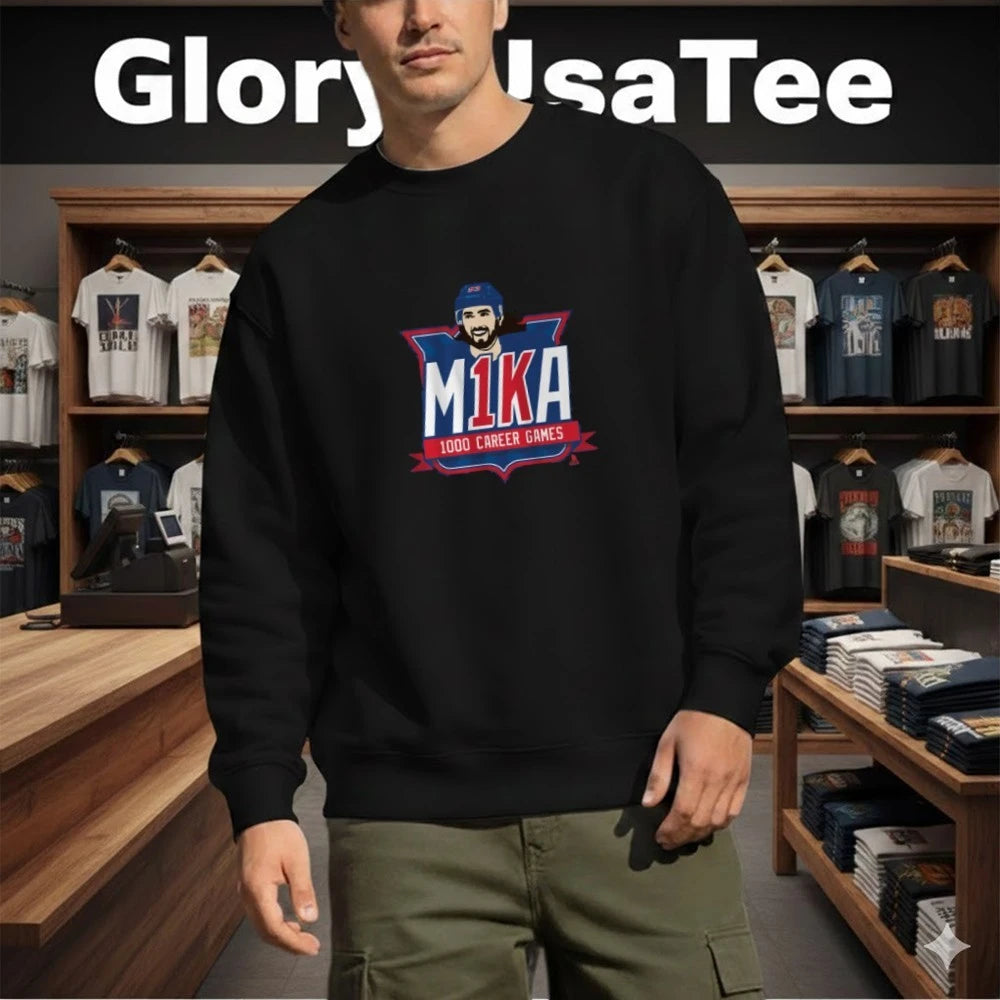 Mika Zibanejad 1000th Game Commemorative Shirt