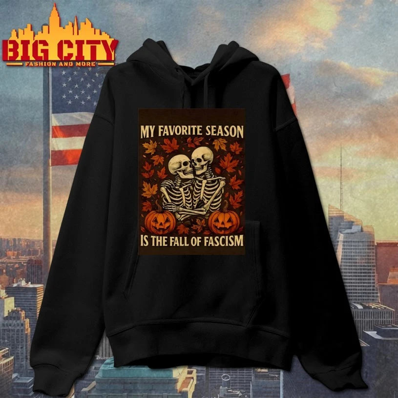 My Favorite Season Is The Fall Of Fascism Skeleton Lovers Shirt