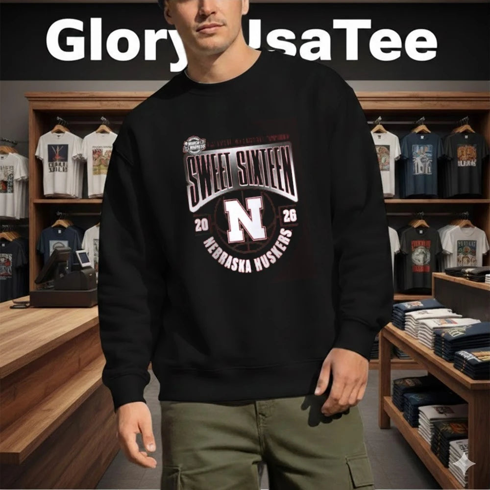 Nebraska Huskers 2026 NCAA Men’s Basketball Tournament March Madness Sweet 16 T-Shirt