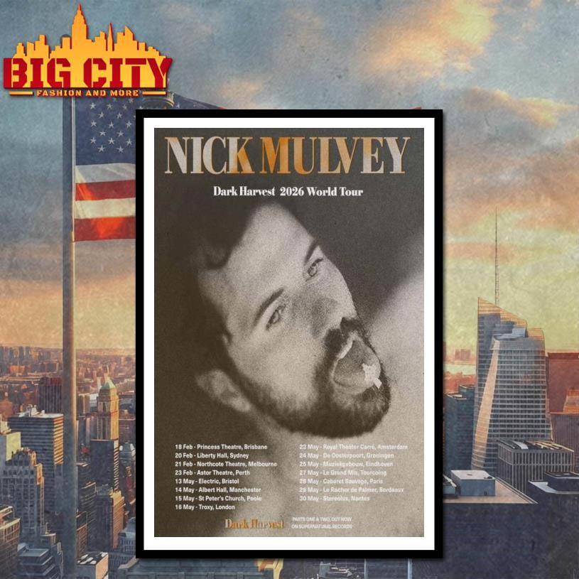 Nick Mulvey Dark Harvest 2026 World Tour Poster Shirt