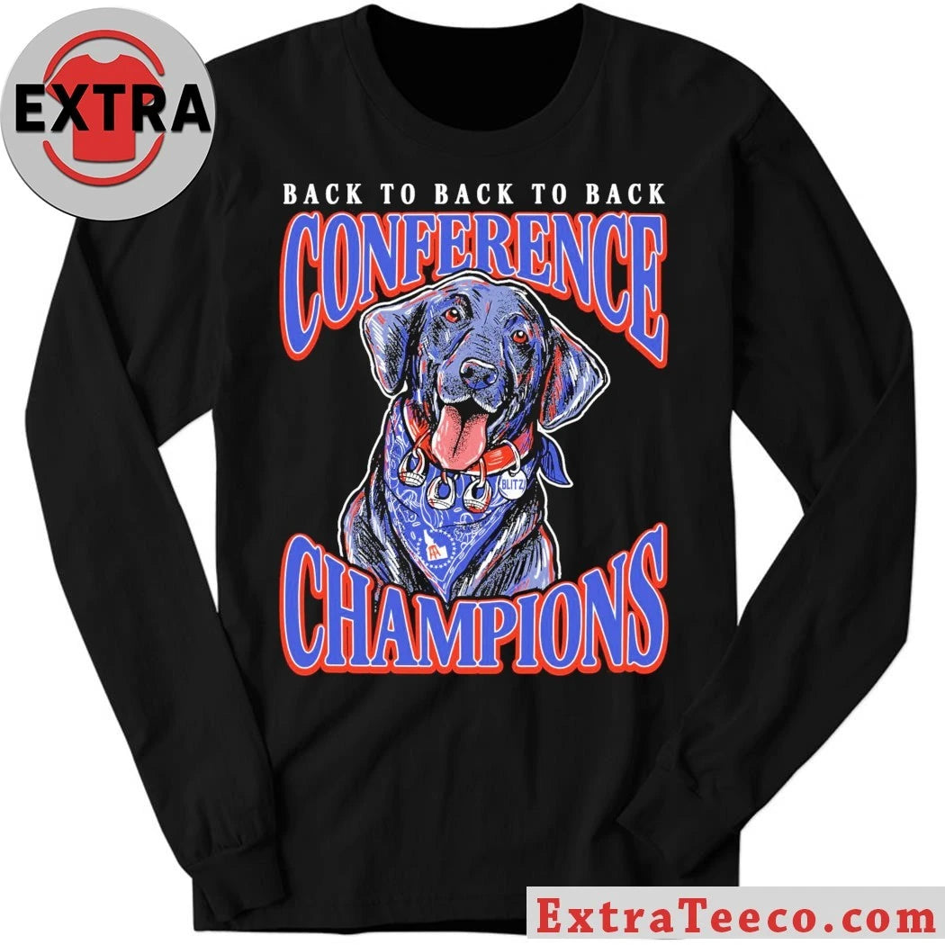 Official Back To Back To Back Conference Champions Blitz T-Shirt