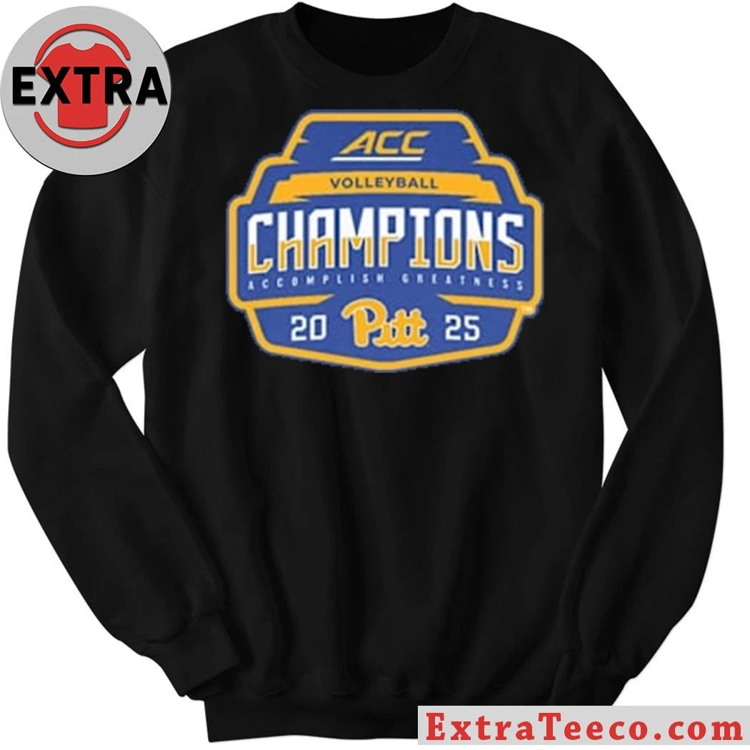 Official Blue 84 Pitt Panthers Blue 2025 ACC Volleyball Champions Shirt