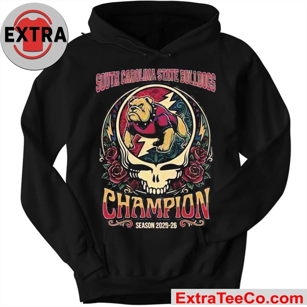 Official Celebrating the South Carolina State Bulldogs’ championship win in the 2025-26 season, inspired by the Grateful Dead rock band’s Steal Your Face Logo Shirt