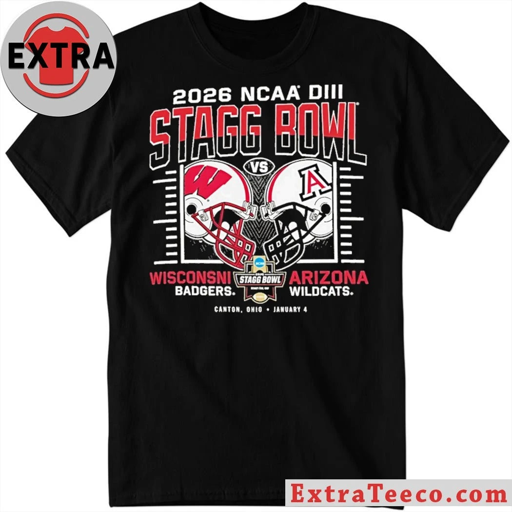 Official Commemorating the 2026 NCAA Stagg Bowl DIII game between the Wisconsin Badgers and Arizona Wildcats on January 4th in Canton, Ohio Shirt