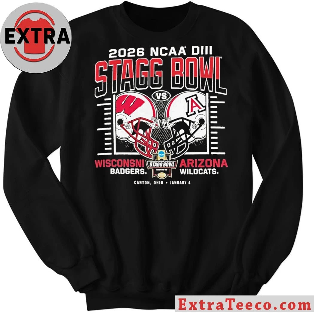 Official Commemorating the 2026 NCAA Stagg Bowl DIII game between the Wisconsin Badgers and Arizona Wildcats on January 4th in Canton, Ohio Shirt