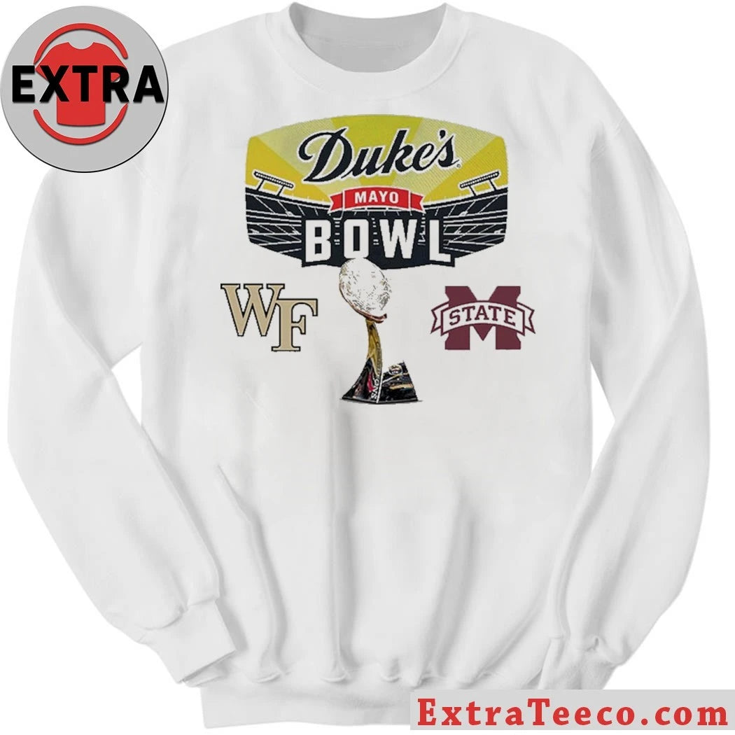 Official Duke’s Mayo Bowl Wake Forest Demon Deacons Versus Mississippi State Bulldogs Bowl Season College Football 2025 2026 Logo Shirt