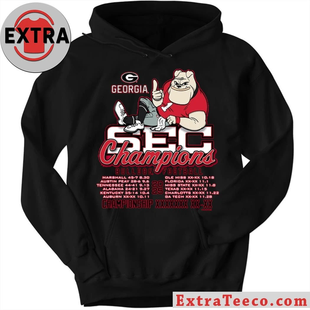 Official Georgia Bulldogs 2025 SEC Football Champions Recap Shirt