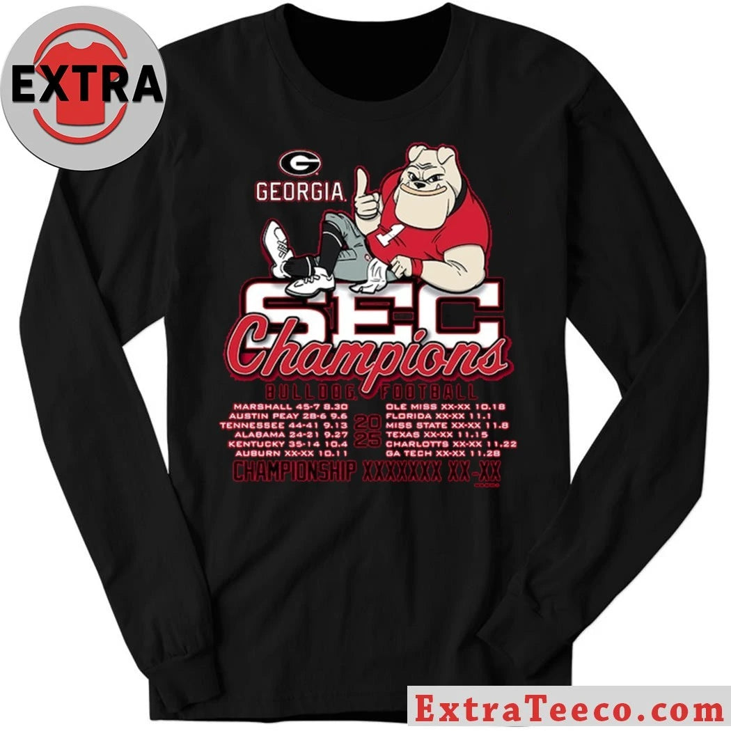 Official Georgia Bulldogs 2025 SEC Football Champions Recap Shirt
