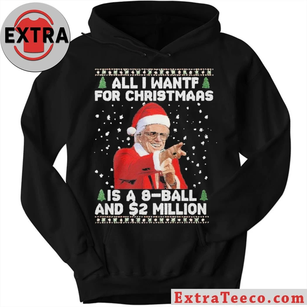 Official Jimmy Savile dressed as Santa Claus All I Want For Christmas Is A 8 Ball And 2 Million Ugly Christmas Shirt
