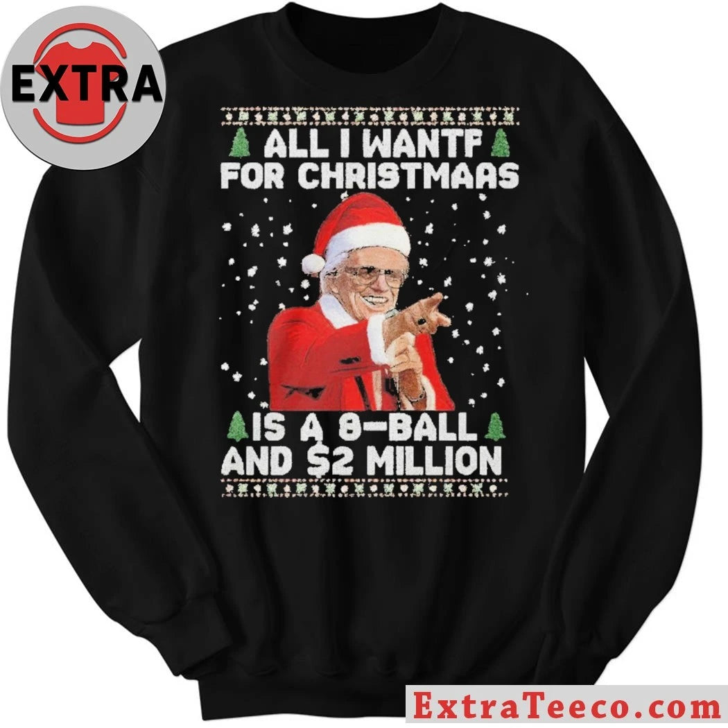 Official Jimmy Savile dressed as Santa Claus All I Want For Christmas Is A 8 Ball And 2 Million Ugly Christmas Shirt