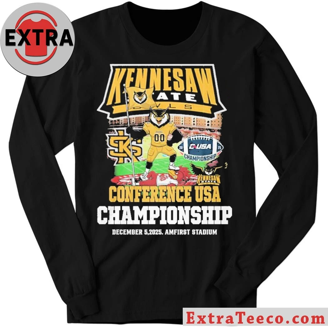 Official Kennesaw State Owls Conference USA Championship December 5 2025 Amfirst Stadium 2025 Logo T-Shirt