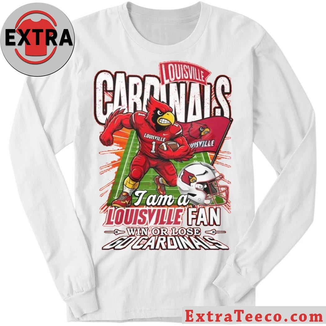 Official Louisville Cardinals I Am Forever Louisville Fan Win Or Lose 2025 T-Shirt