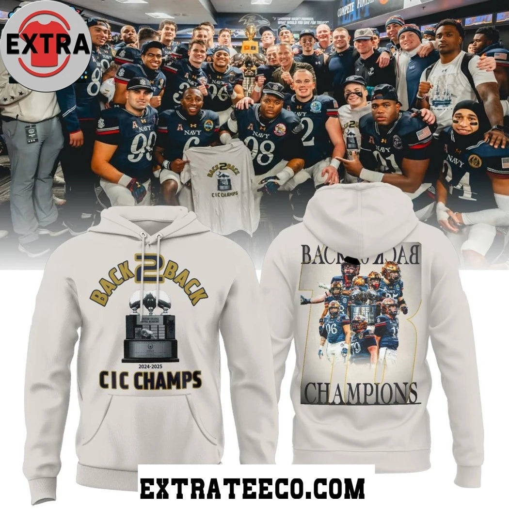 Official Navy Midshipmen CIC 2025 Trophy Army Navy Game Champions Logo Shirt