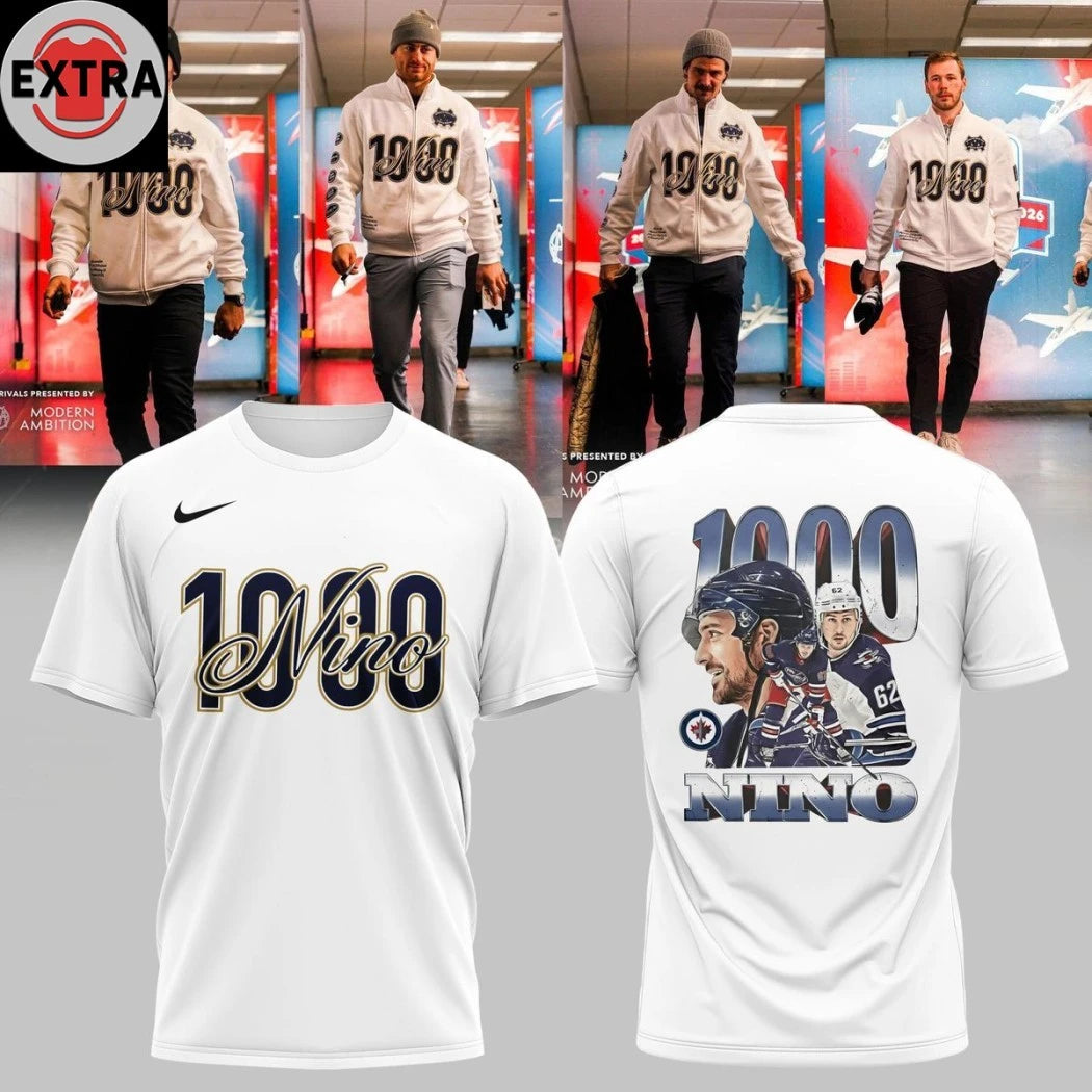 Official Nino Niederreiter 1000 Games Logo Two Sided Shirt
