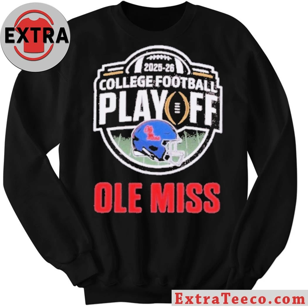 Official Ole Miss College Football Playoff 2025-26 Helmet And Logo Shirt