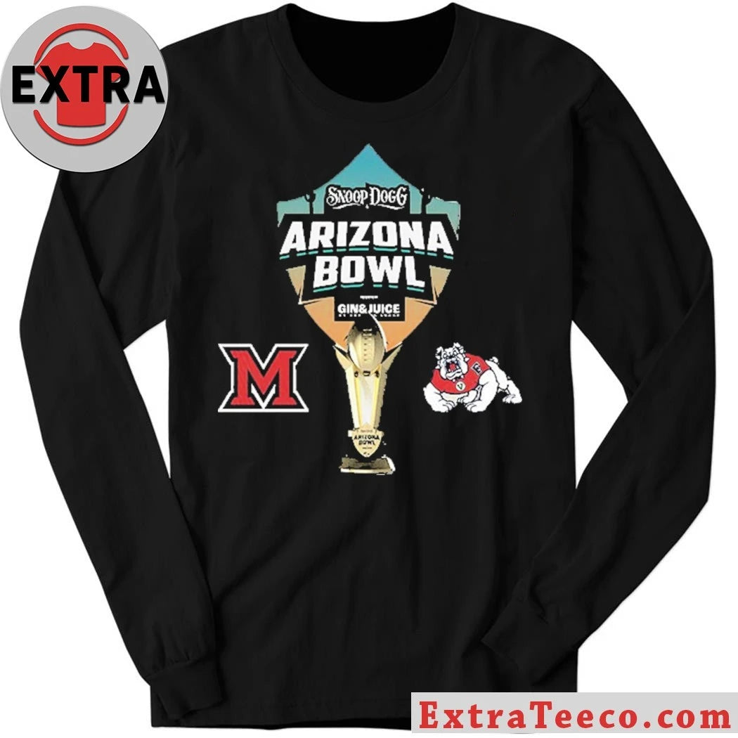 Official The Snoop Dogg Arizona Bowl By Gin &amp; Juice Miami RedHawks Versus Fresno State Bulldogs Bowl Season College Football 2025 2026 Logo Shirt