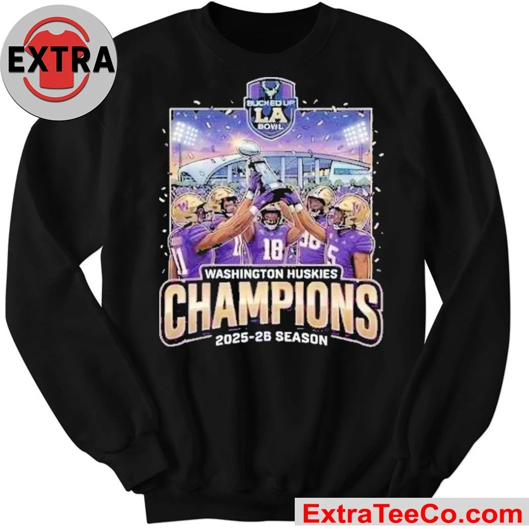 Official The Washington Huskies won the 2025-26 LA Bowl championship with a 38-10 victory over the Boise State Broncos at SoFi Stadium in Inglewood, California Shirt