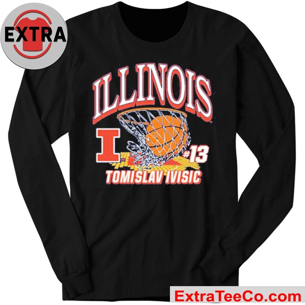 Official Tomislav Ivisic Illinois Fighting Illini Mens Navy Blue NIL Shirt