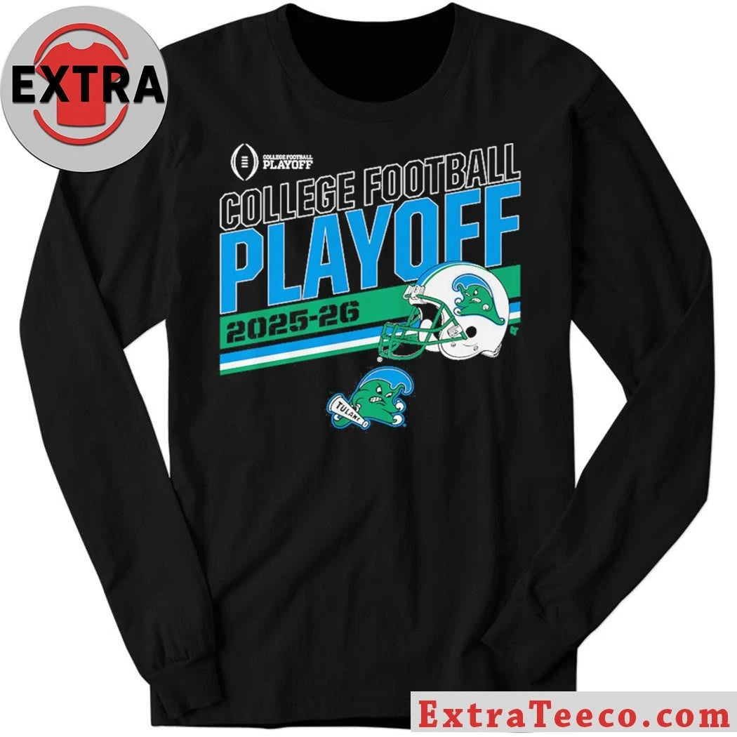 Official Tulane Football 2025 CFP Stripe Play-PPff Helmet Shirt