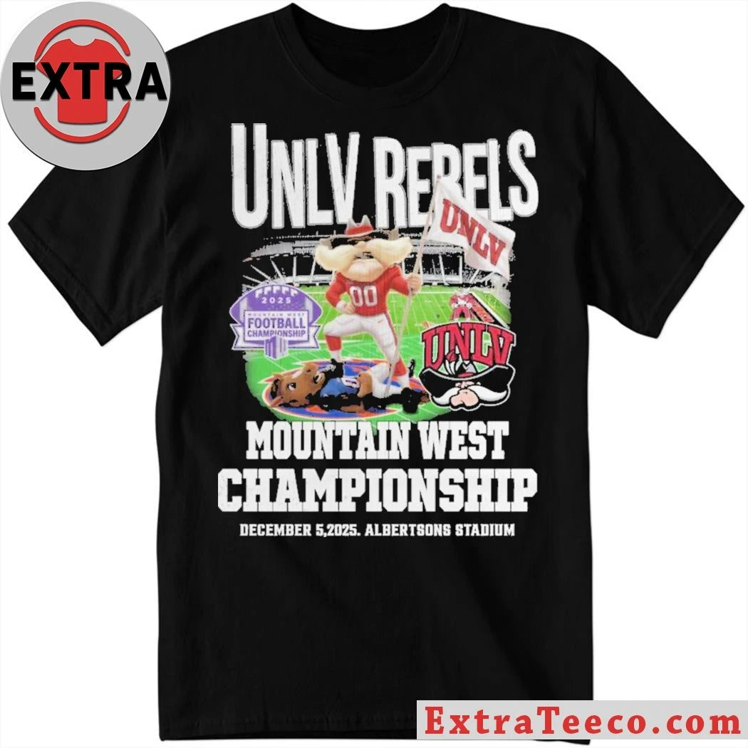 Official UNLV Rebels Winner Mountain West Conference Championship December 5 2025 Yulman Stadium Victory Logo T-Shirt