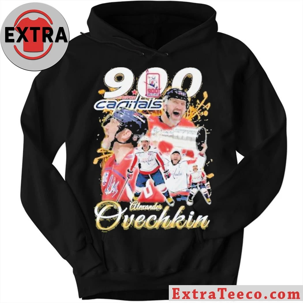 Official Washington Capitals Alexander Ovechkin 2025 Celebrate 900 NHL Goals T-Shirt