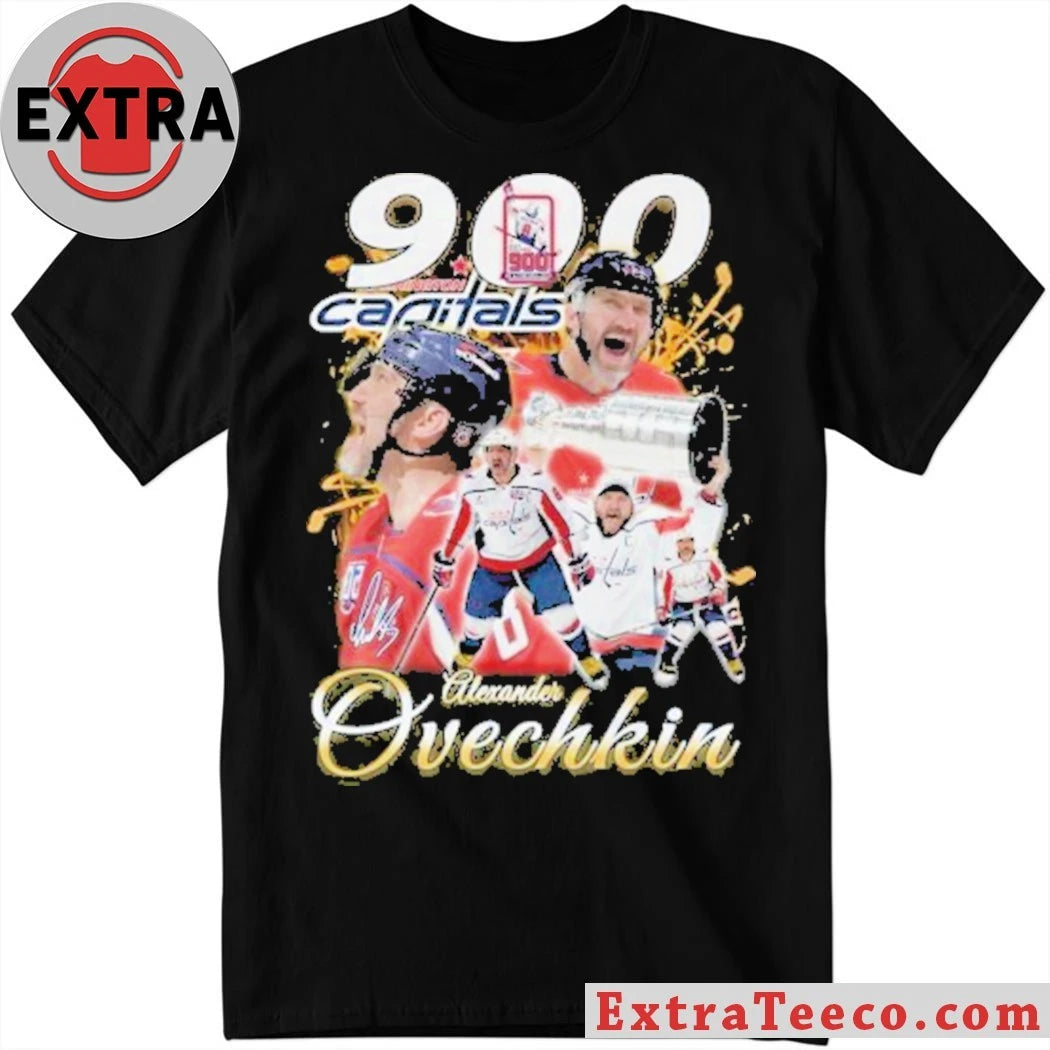 Official Washington Capitals Alexander Ovechkin 2025 Celebrate 900 NHL Goals T-Shirt