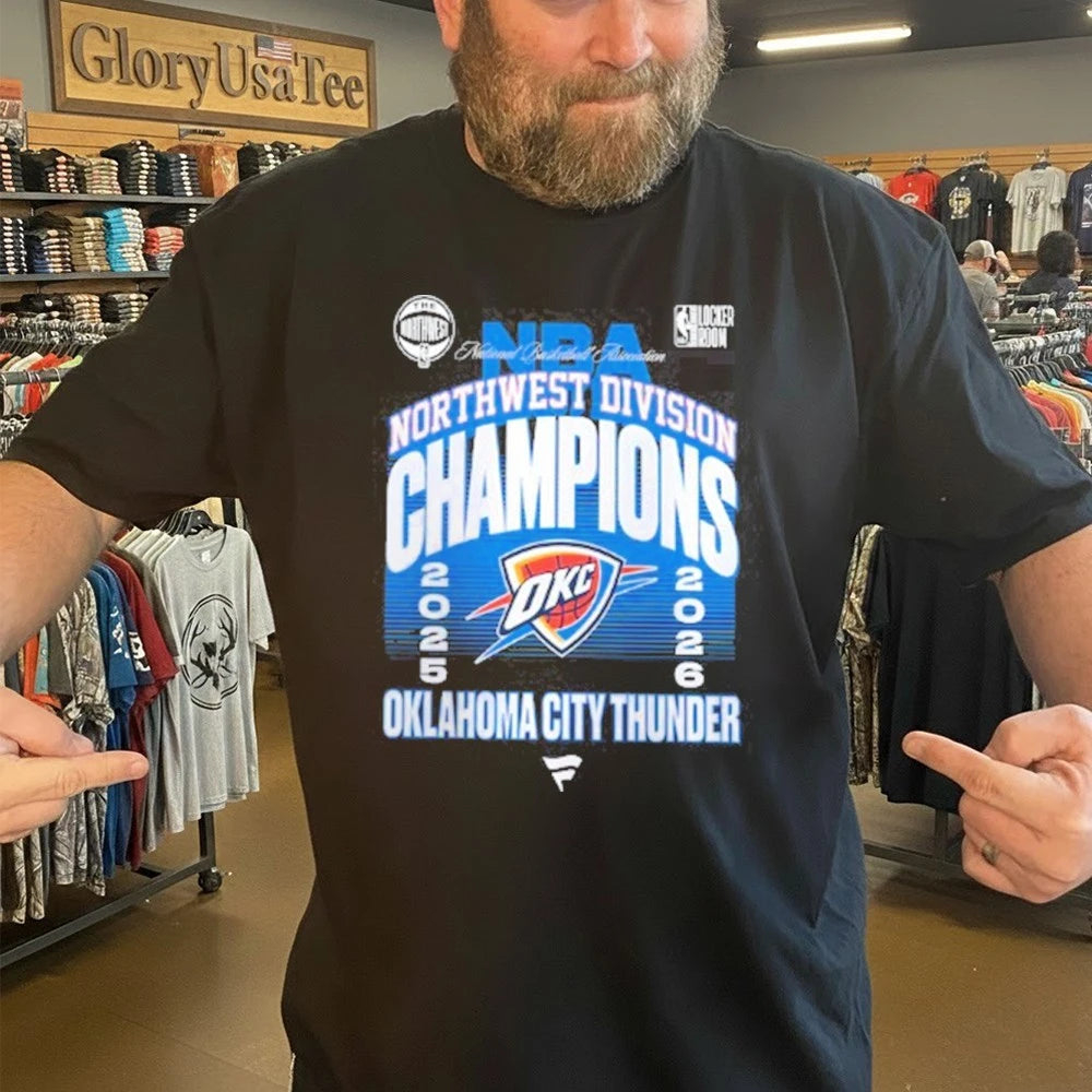 Oklahoma City Thunder Black 2026 2026 Northwest Division Champions Locker Room T-Shirt