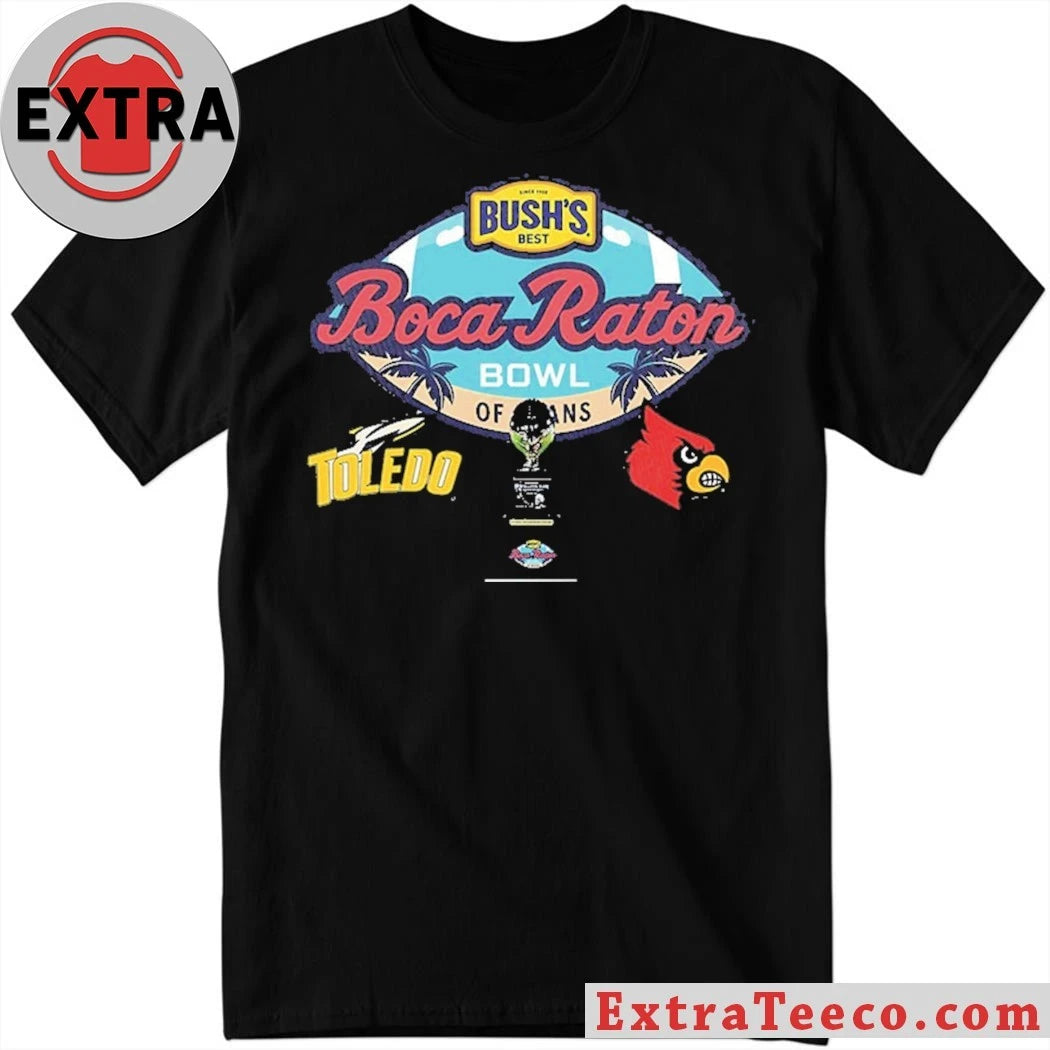 Original Boca Raton Bowl Toledo Rockets Vs Louisville Cardinals Bowl Season College Football 2025 2026 Logo Shirt