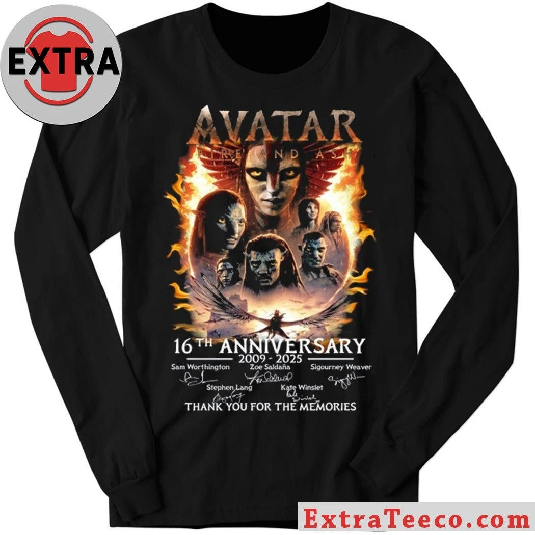 Original Celebrating 16 years since Avatar Fire and Ash Sam Worthington, Zoe Saldaña, Sigourney Weaver, Stephen Lang, and Kate Winslet. December 19, 2025 Signature Shirt