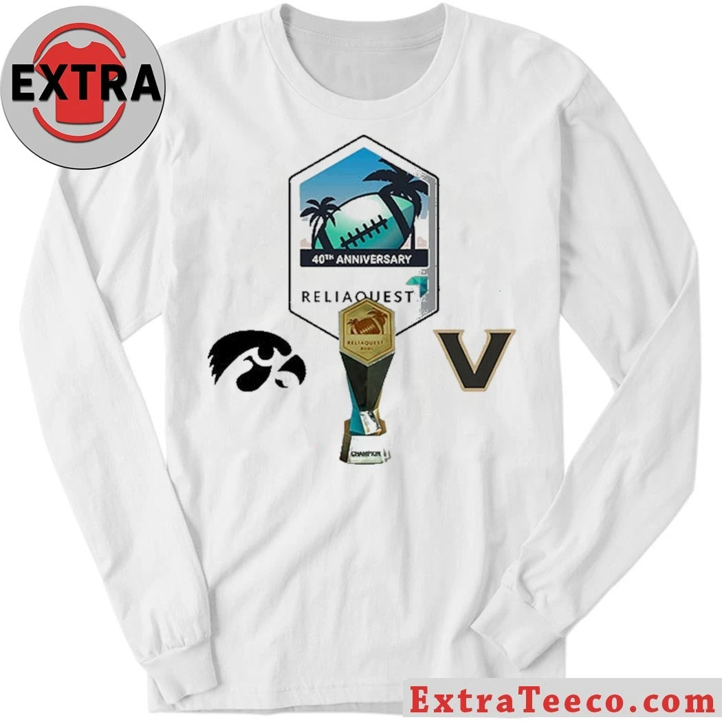 Original ReliaQuest Bowl Vanderbilt Commodores Versus Iowa Hawkeyes Bowl Season College Football 2025 2026 Logo Shirt