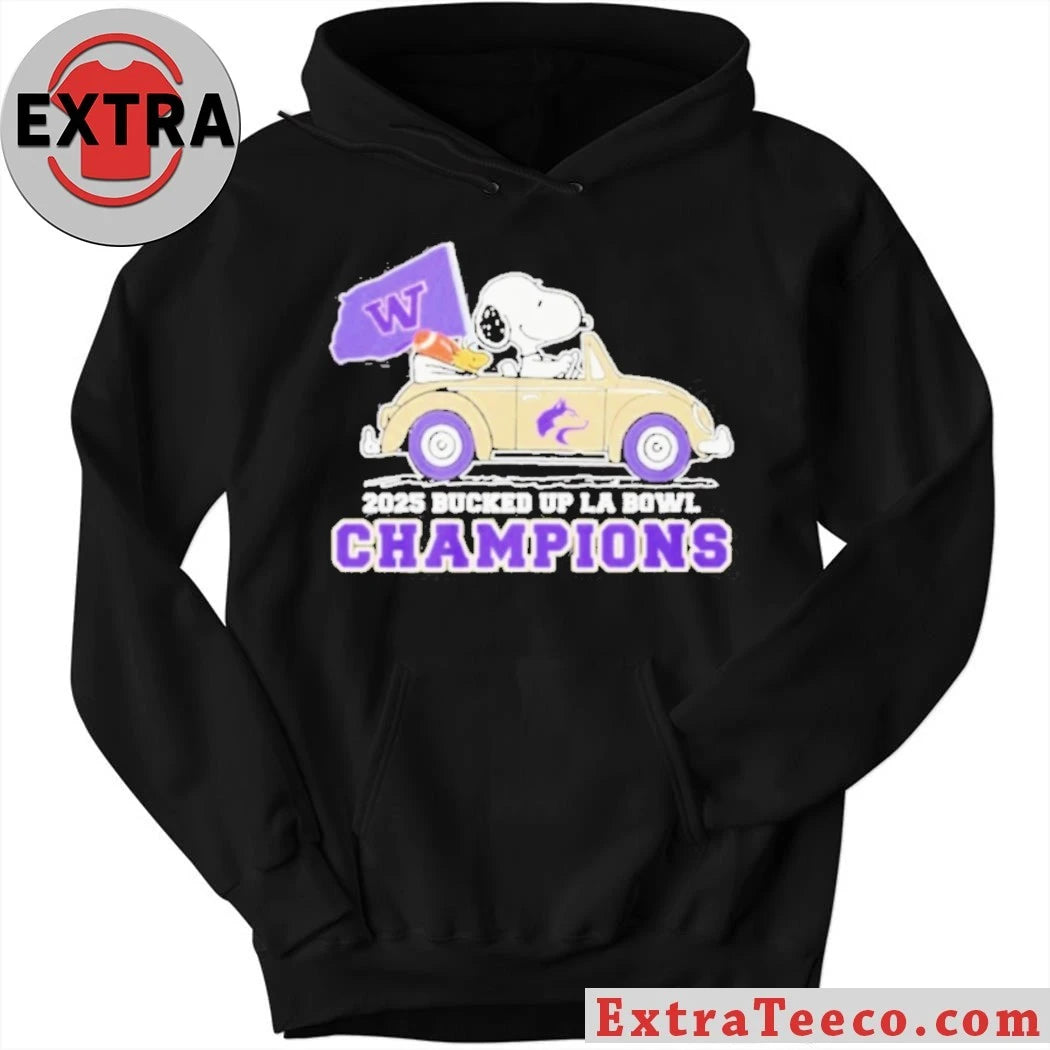 Original The Peanuts Driving Car X Washington Huskies La Bowl Champions Shirt