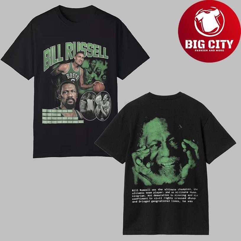 Patriots Christian Gonzalez Bill Russell 2025 New Two Sided Shirt
