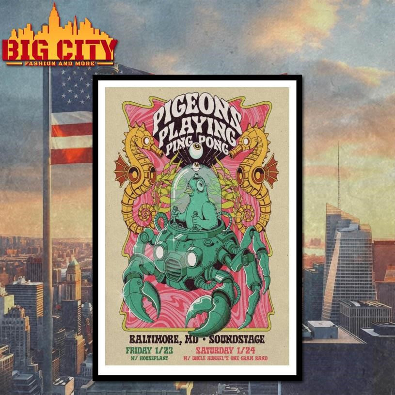 Pigeons Playing Ping Pong January 23-24 2026 Soundstage Baltimore, MD Poster 2025 New Shirt
