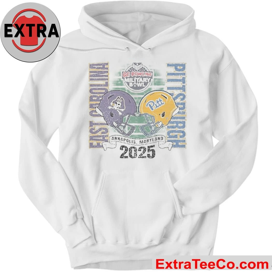 Pitt Panthers Grey Blue 84 2025 Military Bowl 2025 between East Carolina and Pittsburgh Helmet Shirt
