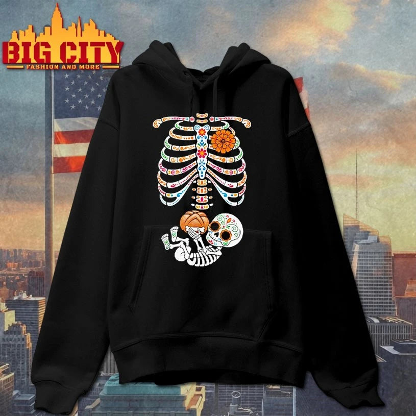 Pregnancy Skeleton Día De Los Muertos Belly Bump shirt