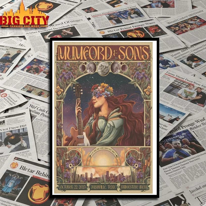 Premium Mumford &amp; Sons Tour Bridgestone Arena 2025 Poster Shirts
