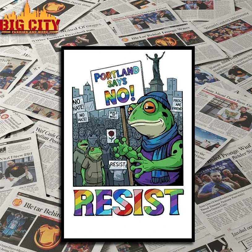 Resist Portland Frog Says No I Stand With Frog Anti Fascism Anti Trump shirt