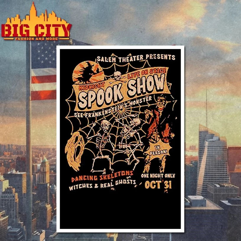 Salem Theater Presents Spook Show Frankenstein Monster Halloween Shirt
