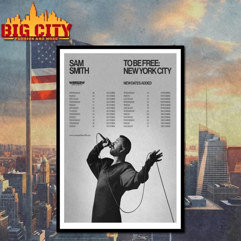 Sam Smith New York City 2025 Tour Poster Shirt